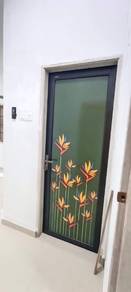 Pintu Bilik Air Aluminium Swing Door Design Corak
