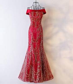 Red wedding bridal prom bridesmaid dress RBP0266