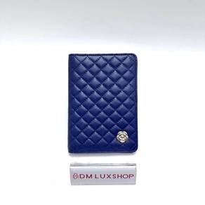 Preloved Chanel Blue Camellia Passport Holder