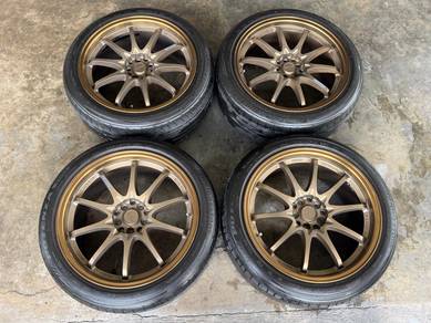 Rim second 18 CE28 siap tayar civic s70 Hrv lancer