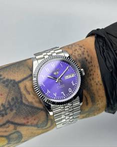 Custom Seiko Mod 36mm Premium Purple Arabic Day Da