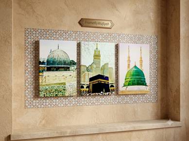 3 Masjid Utama Islam Canvas Frame Masjidil Haram (