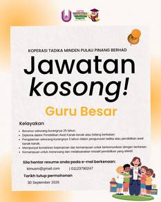 Job Vacancy: Kindergarten Principal (Contract)