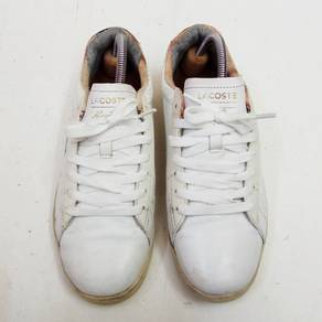 Lacoste Powercourt Trainers In White/Green