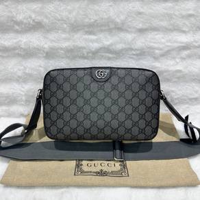 Gucci Ophidia Small GG Camera Bag in Grey Canvas