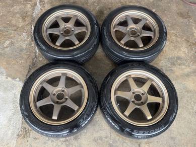 Rim second 15 TE37 siap tayar myvi vios city jazz