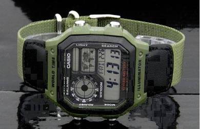 Casio Aircaft Green Cloth AE1200B-3B-ORIGINAL
