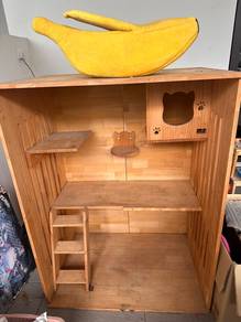 cat house with glass doors