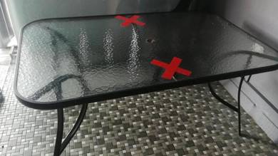 Glass Top Steel Frame Table TR252
