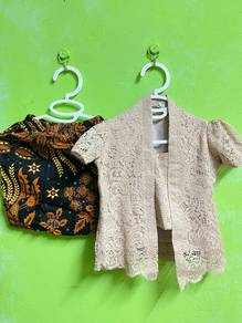 Baby Kebaya Lace with Batik Skirt Set (Nude)