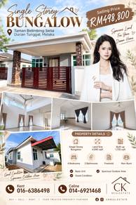 Bungalow House For Sale in Durian Tunggal,MLK