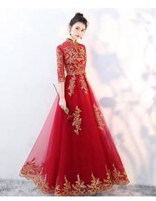 Cheongsam long sleeve wedding prom dress RBP0873