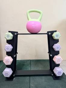 Dumbbell Kettlebell set with Rack