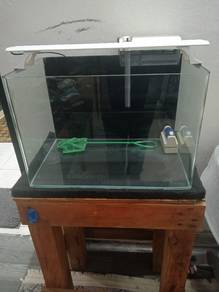 Aquarium 1.5 kaki, full set sekali meja