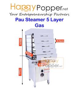 Pengukus Pau steamer GAS NEW 5 Tray layer Machine