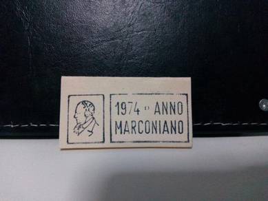 1974 Italy envelope cut out, Marconi