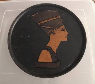 Vintage brass Egyptian decor plate tembaga