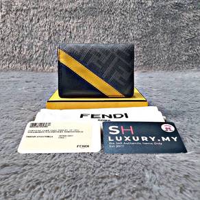 Fendi FF Diagonal Bifold Card Holder Wallet