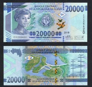 Guinea 20,000 francs (2018) - Pick P50b   unc