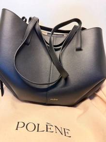 Polène Cyme Mini Black Tote Bag with Pouch