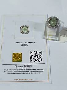 cincin natural aquamarine