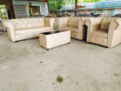 Sofa chesterfield set lengkap