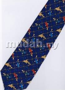 Koi Fish Marine Life #2 BLUE Silk Cartoon Neck Tie