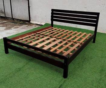 YB47AH Katil Kayu Queen Wooden Bed Frame