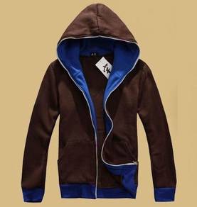 [25.11]Hoodie Brown Colorful Zipper Jacket Sweater