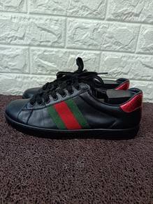 Uk7 Gucci Black Ace Sneakers