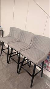 Grey Bar Stools – Set of 3
