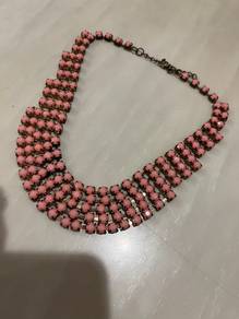 Peach Orange Stone Decorated Necklace