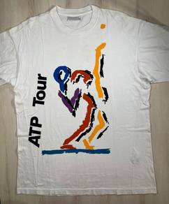 Adidas ATP Tour Vintage White Tee #CJ Used