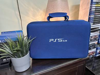 Travel Bag For PS5 Slim Disc/Digital Blue Case