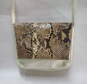 Snakeskin All Leather Crossbody Bag