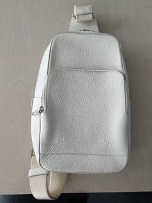 HUGO BOSS White Leather Sling Bag