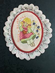 Samantha's Room - Oval Cross Stitch with Frame