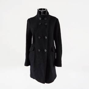 Uniqlo double breasted black trench coat
