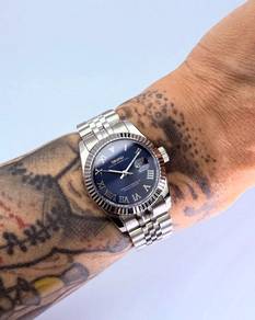 Custom Seiko Mod 31mm Royal Blue Roman DateJust