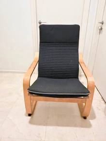 Armchair, birch veneer/Knisa black