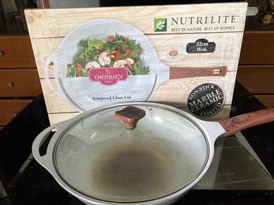 32cm wok with glass lid