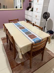 set meja makan kayu