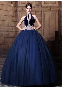 Blue wedding bridal prom dress gown RB0531
