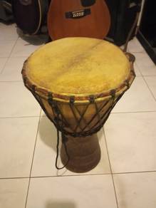 Vintage Hand Carved African Djembe Drum BongoCanga
