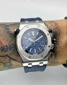 Custom Seiko Mod 46mm Quartz Chronograph Blue AP
