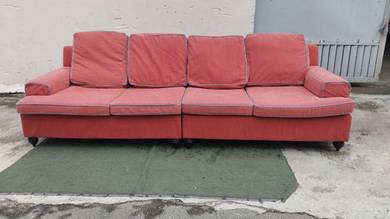 YD84Q Kerusi 4 Seater 8.2 Feet Sofa Fabric Red