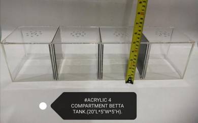 Acrylic 4Compartment Divider Tank Fish Aquarium