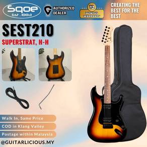 SQOE SEST210 Stratocaster Electric Guitar - SB