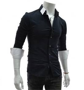 A0533 BLUE FORMAL CASUAL LONG SLEEVE SHiRT 🔥