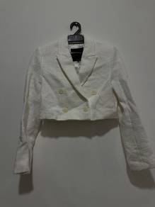 ZARA white crop blazer